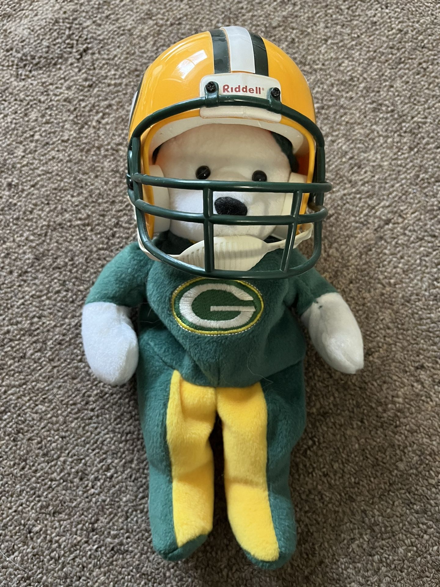 Green Bay Packer Beanie Bear With Helmet