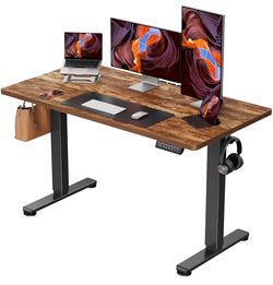 Electric Standing Desk – 47” x 24” Rustic Brown – Excellent Condition