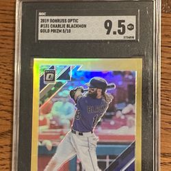 Charlie Blackmon 2019 Donruss Optic Gold Prizm REFRACTOR graded SGC 9.5 baseball sports card