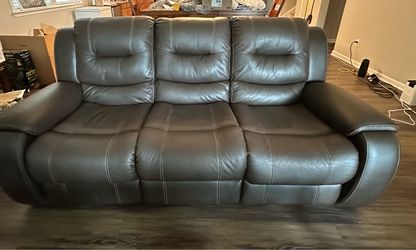 2-Piece Faux Leather Reclining Sofa & Loveseat Set – Dark Brown