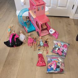 Barbie Lot - Camper, Dolls, Accessories 