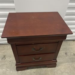 Wood Nightstand End Table With 2 Storage Drawers 22”L. X 16”W. X 25”H.
