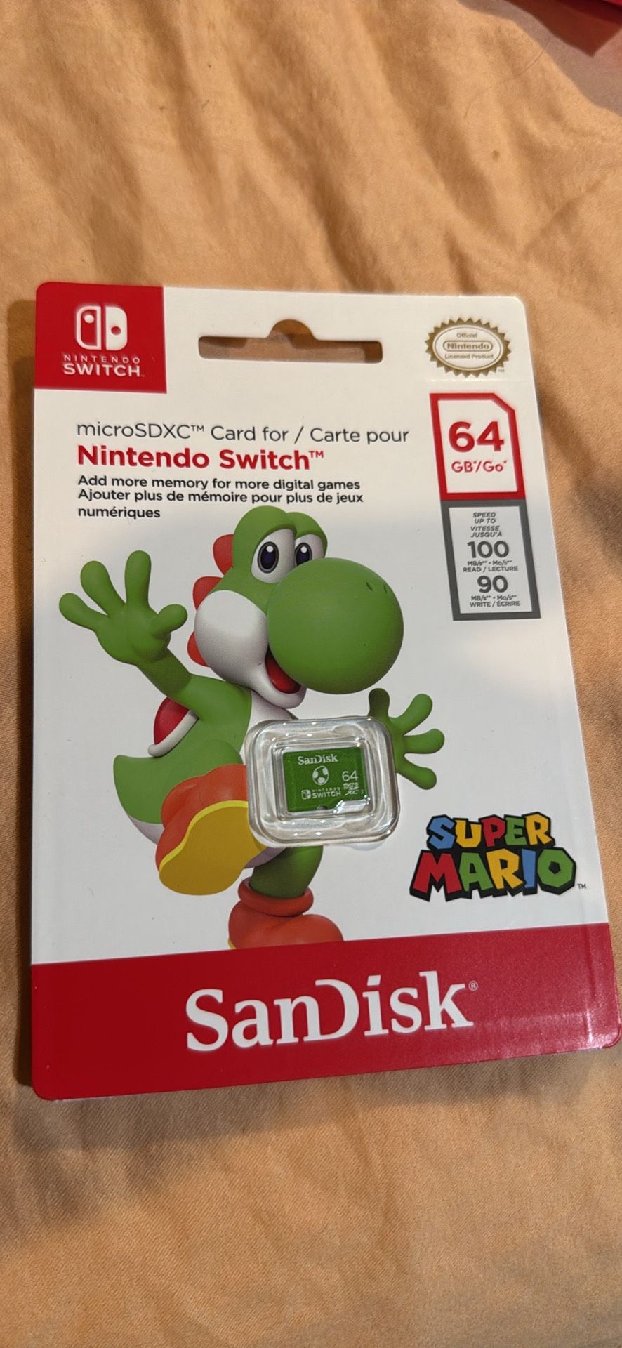 SanDisk 64 GB Micro SD XC Memory Card for Nintendo Switch / Lite Green Yoshi  New Sealed