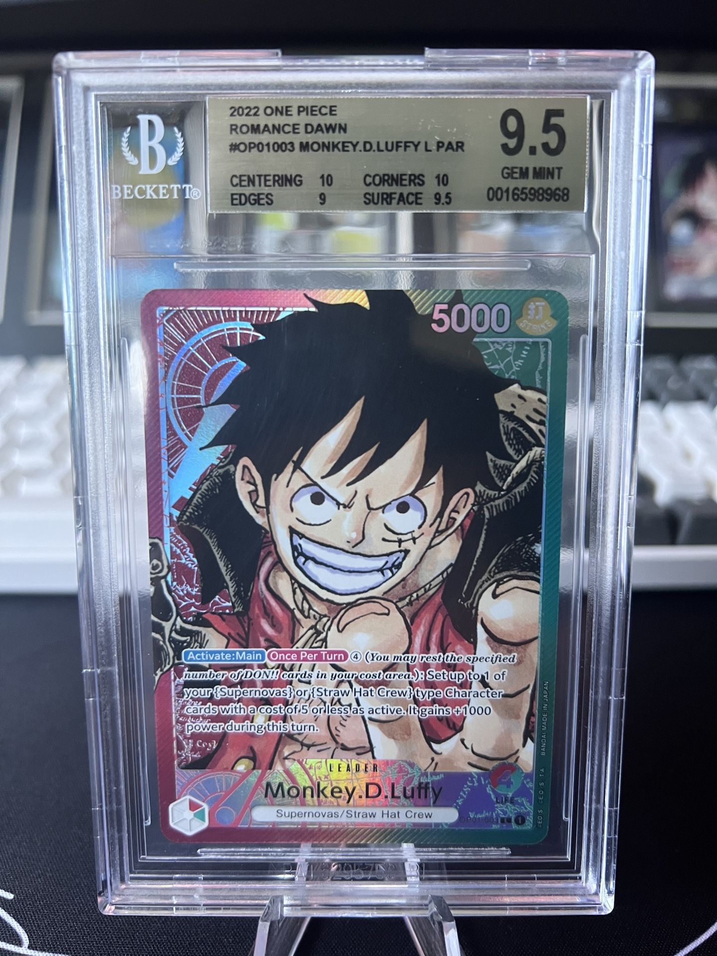 One Piece Tcg Monkey D Luffy Rg Leader Bgs 9.5