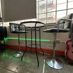 Modern Bar Table + 2 Adjustable Bar Stools Set – $50 (Bundle Only)