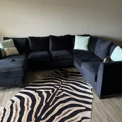 Black Velvet Sectional