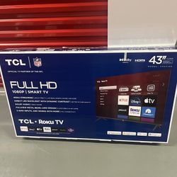 Brand New 43” TCL Smart TV Television Televisor 