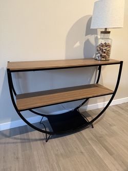 Modern Wood & Metal Console Table – Like New