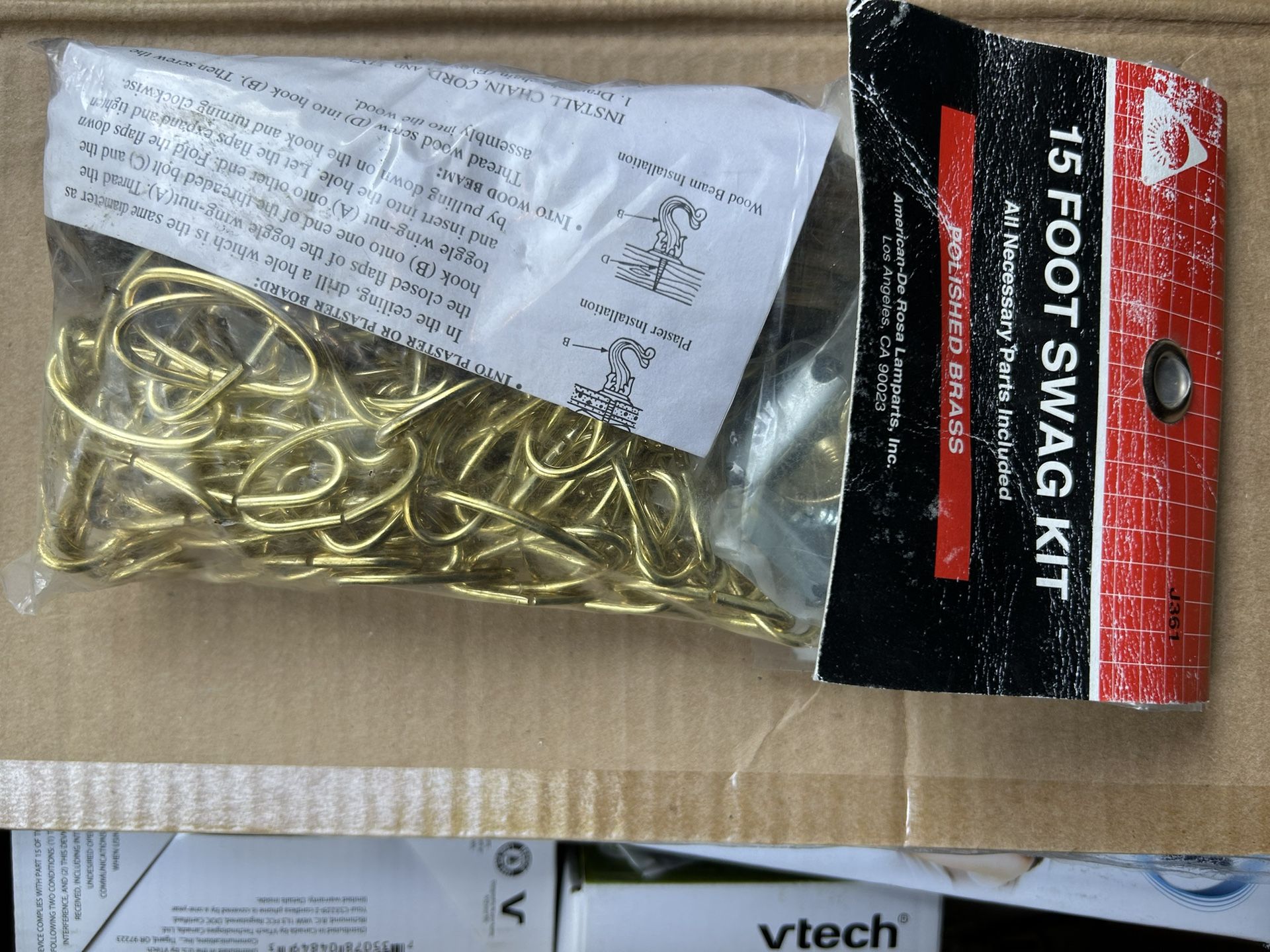 Polished Brass 15’ Swag Kit