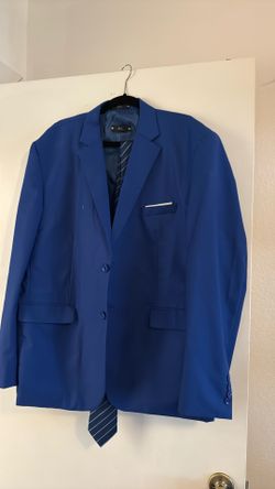 Royal Blue Blazer With Vest And Tie