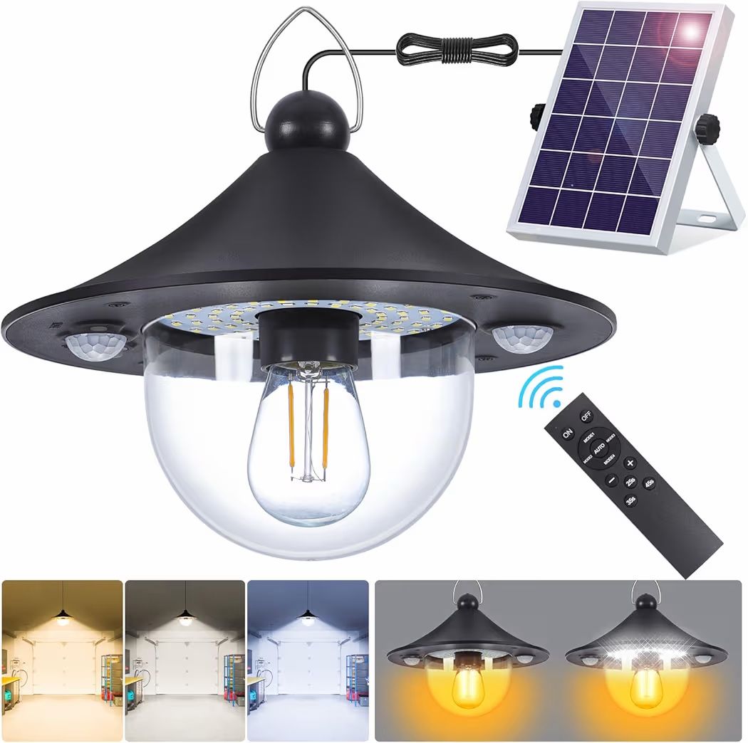 Solar Indoor Outdoor Shed Light - Luz solar para cobertizos, interiores y exteriores