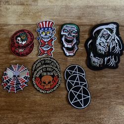 (20)Assorted Punk Style Iron on Patches Embroidered Motif Applique Decoration