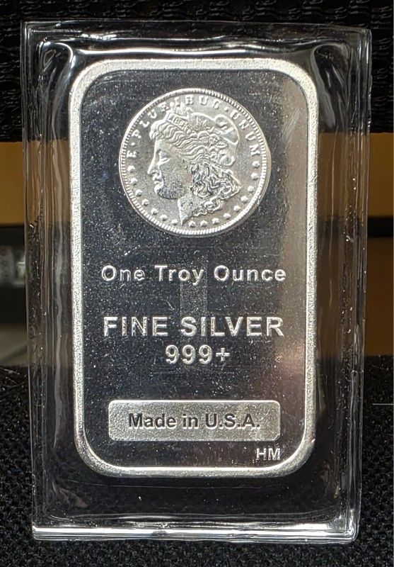 1 Silver Troy Ounce Morgan Dollar Bar .999 Fine Silver