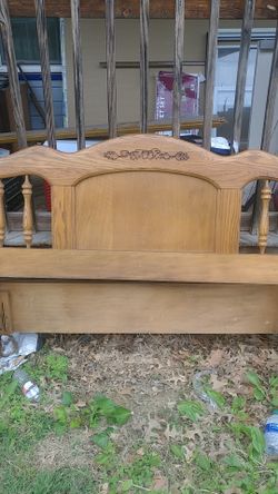 Queen wood bed frame