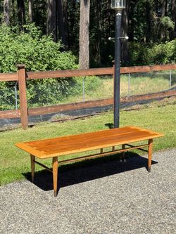 Mid century modern Lane Furniture "Acclaim" Walnut and Ash Coffee Table