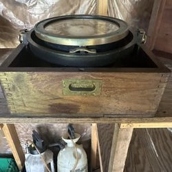 Kelvin and Wilfrid O. White Nautical Compass in Wooden Box