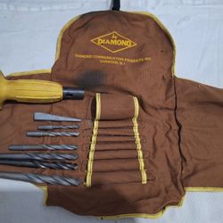 Vintage Diamond Expansion Bolt Co.  Hammer Drll + 6 Bits