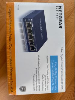 NETGEAR GS105 5-Port Gigabit Ethernet Switch – Brand New Sealed