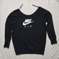 Nike Air off-the-shoulder fleece Sweatshirt  Women Size S Color Black