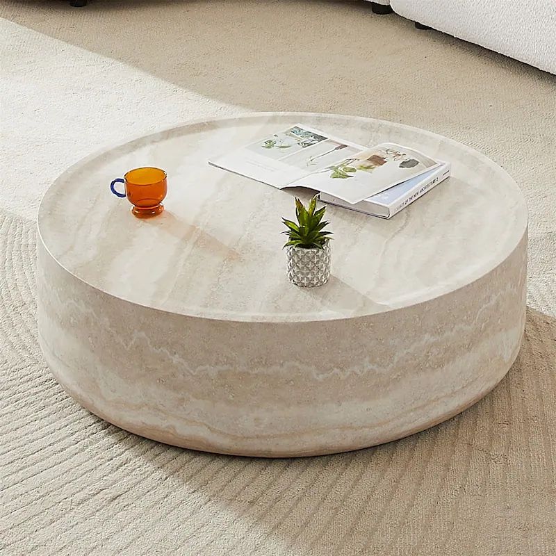 31.49'' Faux MARS Pattern Coffee Table - Marble