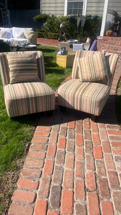 2 striped chairs