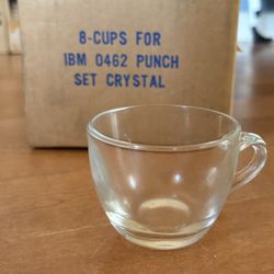 Vintage Clear Glass Punch Cups Sturdy Cups Set of Eight