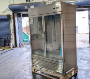 NSF 2 Glass Door Stainless Steel Commercial Refrigerator KR 49BG