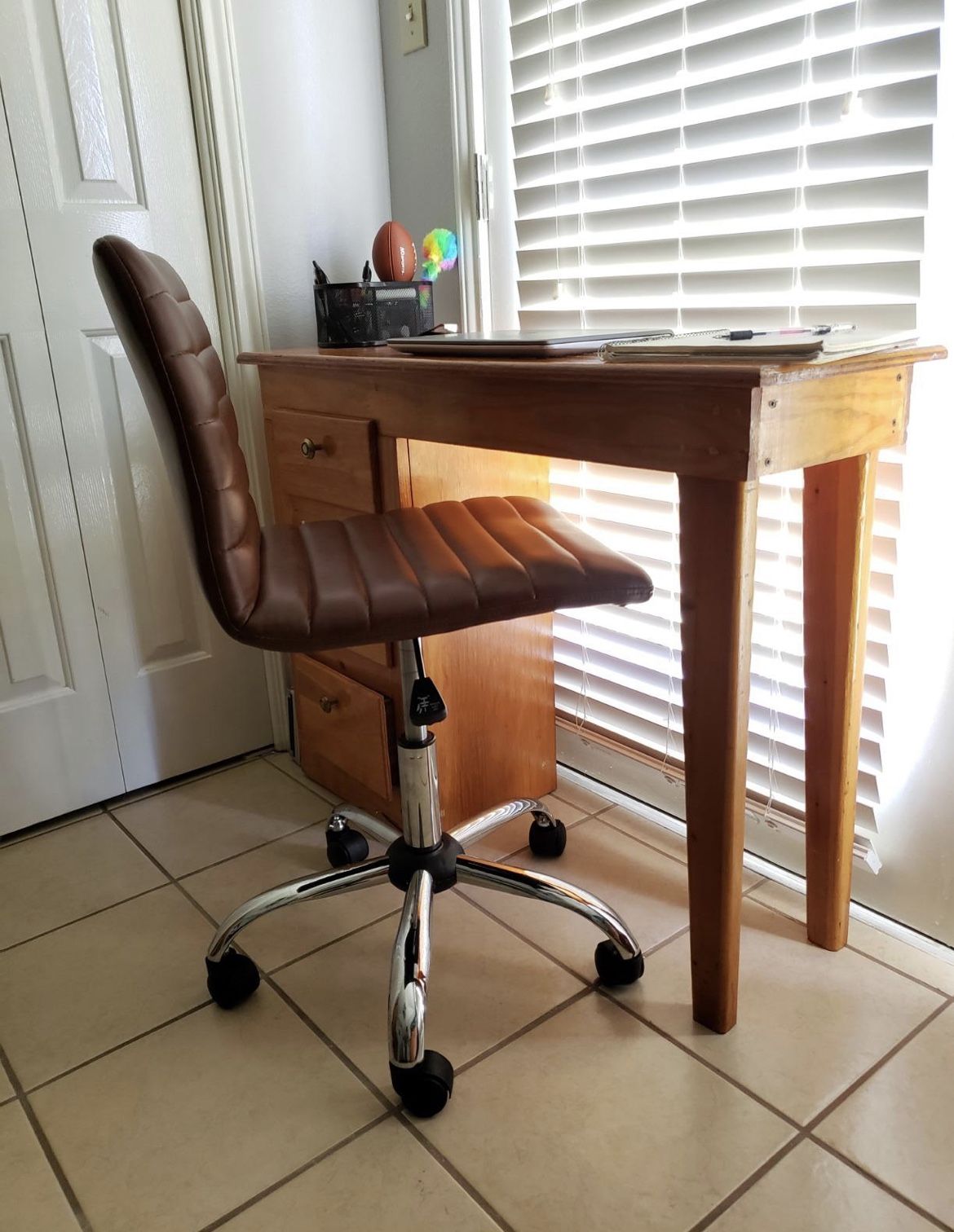 Brown/ Grey / White / Black Rolling Office Chair Armless Adjustable Swivel Makeup Vanity Chair brown swivel vanity makeup office task chair armless ro