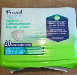 Prevail. NU-FIT Daily Briefs Culottes quotidiennes Bragas De Uso Diario / For Adults / 20 Counts/ Size Large  