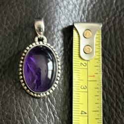5.76 Gram Amethyst Pendant Sterling Silver