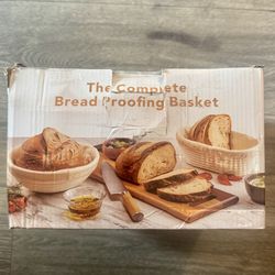 Sourdough Starter Kit,Banneton Bread Proofing Basket,9" Round and 10" Oval Banneton Baskets with Linen Liners, Sourdough Bread Baking Supplie