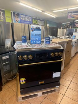 THOR 36 Inch Professional Gas Stove with Tilt Panel Touch Control in Black/Bronze