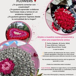 Taller Elaboración De Rosas Eternas Y Ramos 