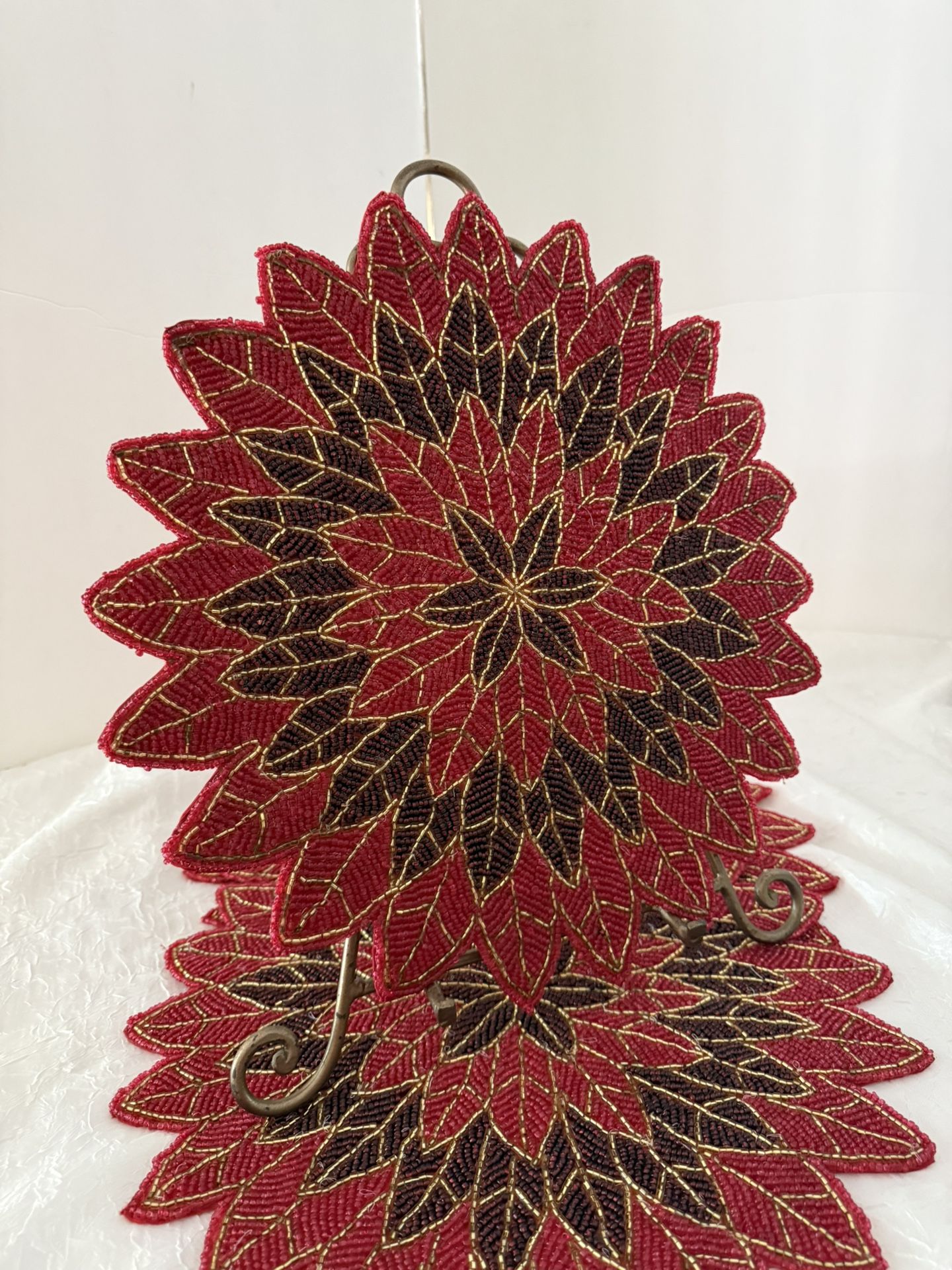 Beaded Charger Placemat Set of 4 size 15”