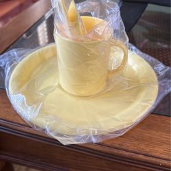 Plastic Plates With Matching Cup And Utensils For Kids 