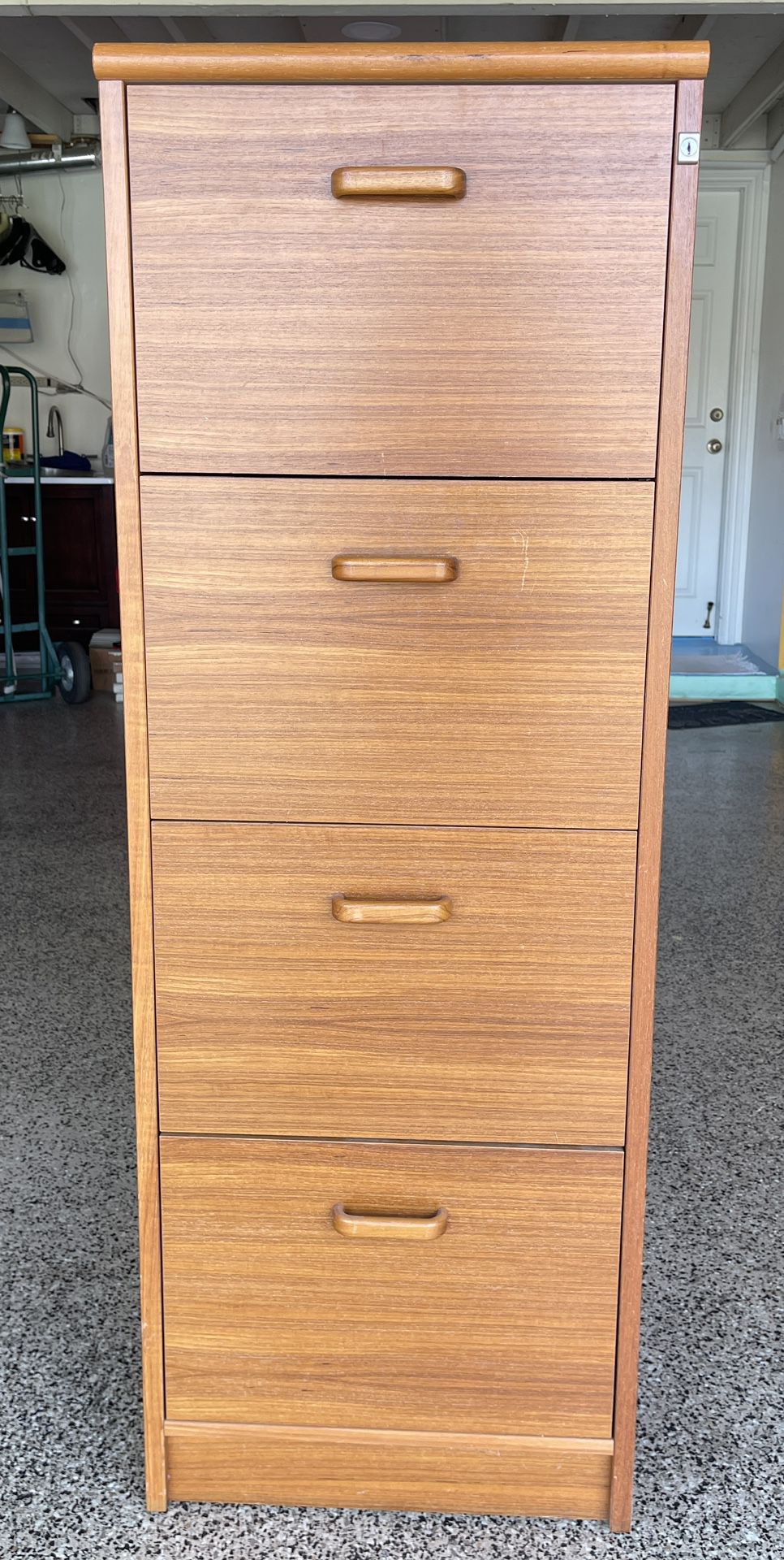 Solid Wood 4 Drawer File Cabinet 
