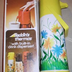 Vintage 1970s Aladdin Pump A Drink 13" Tall Hot Cold Thermos 