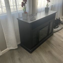 Dark Wood Electric Fire Place/TV Stand 