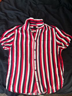 Striped Short Sleeve Button-Up Shirt