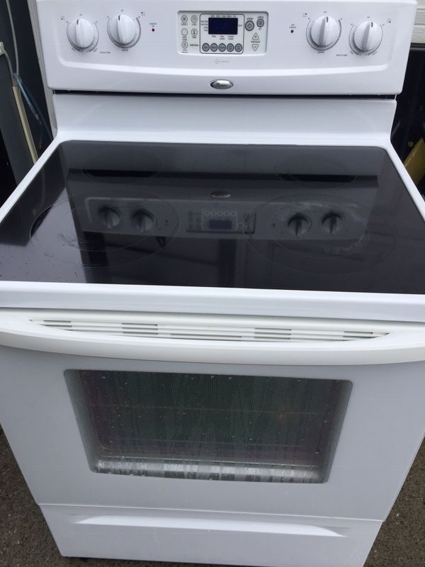 Whirlpool electric glass top conventional stove oven range ...