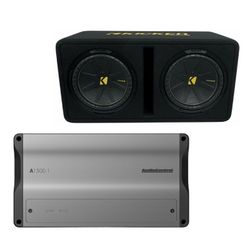 Dual Kicker 12” Subwoofer  And Audio Control Amp
