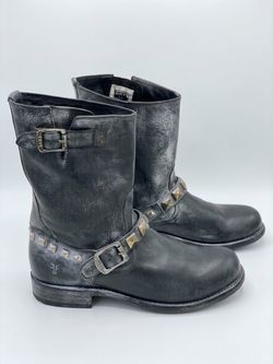 Frye Men’s Rogan Studded Engineer Boot Black  9D