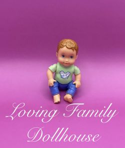 HTF Fisher Price Loving Family Dollhouse Baby Boy Doll Figure