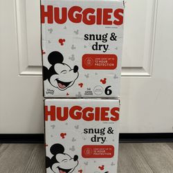 Huggies Snug & Dry Size 6  Diapers (108 Total)