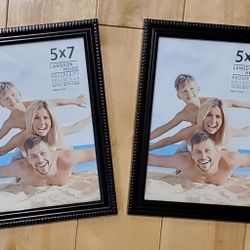 NEW Langdon House 2 Black Patterned Table Top/Wall Mount Picture Frames (5x7)