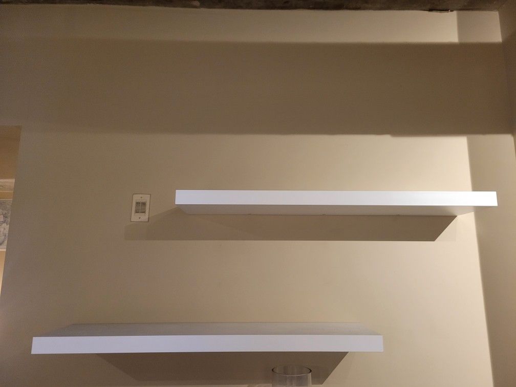 2 Ikea White Floating Shelves