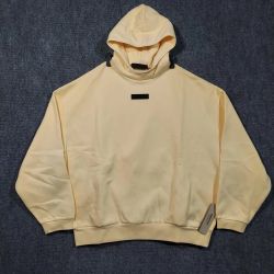 Fear Of God Essentials Hoodie Mens Medium M Garden Yellow Fleece Pullover Pockets
