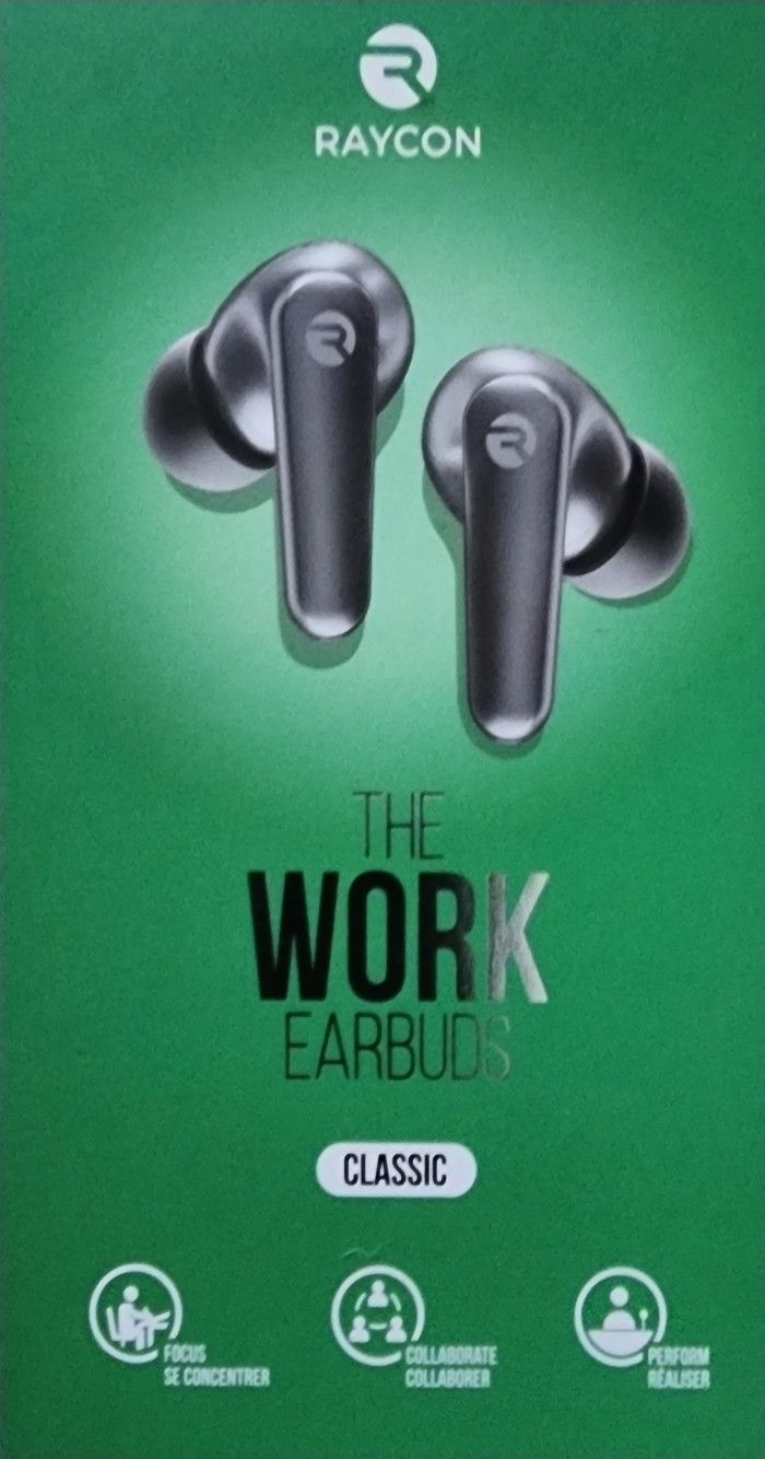Brand New In Box - Raycon The Work Earbuds Classic Jet Silver 