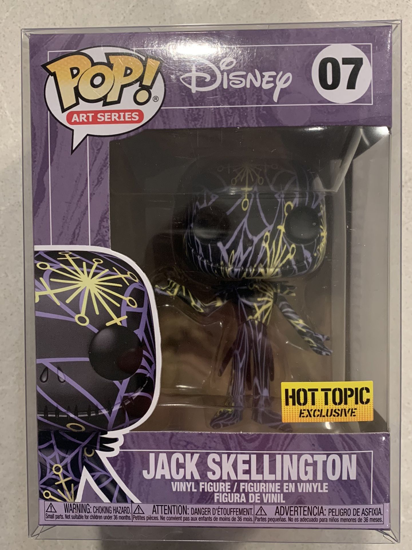 Jack Skellington Art Series Funko Pop *MINT* Hot Topic Exclusive Nightmare Before Christmas Disney 07 Funkoween with protector