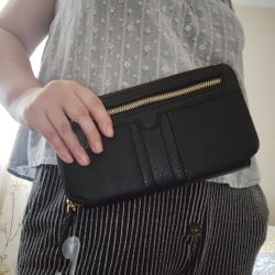 Women Long Wallet Hand Bag Black 